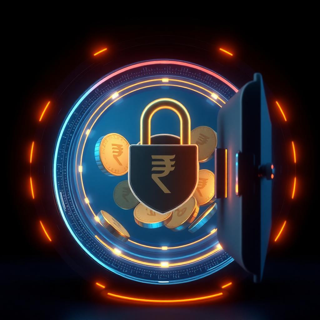 Secure escrow protection vault illustration