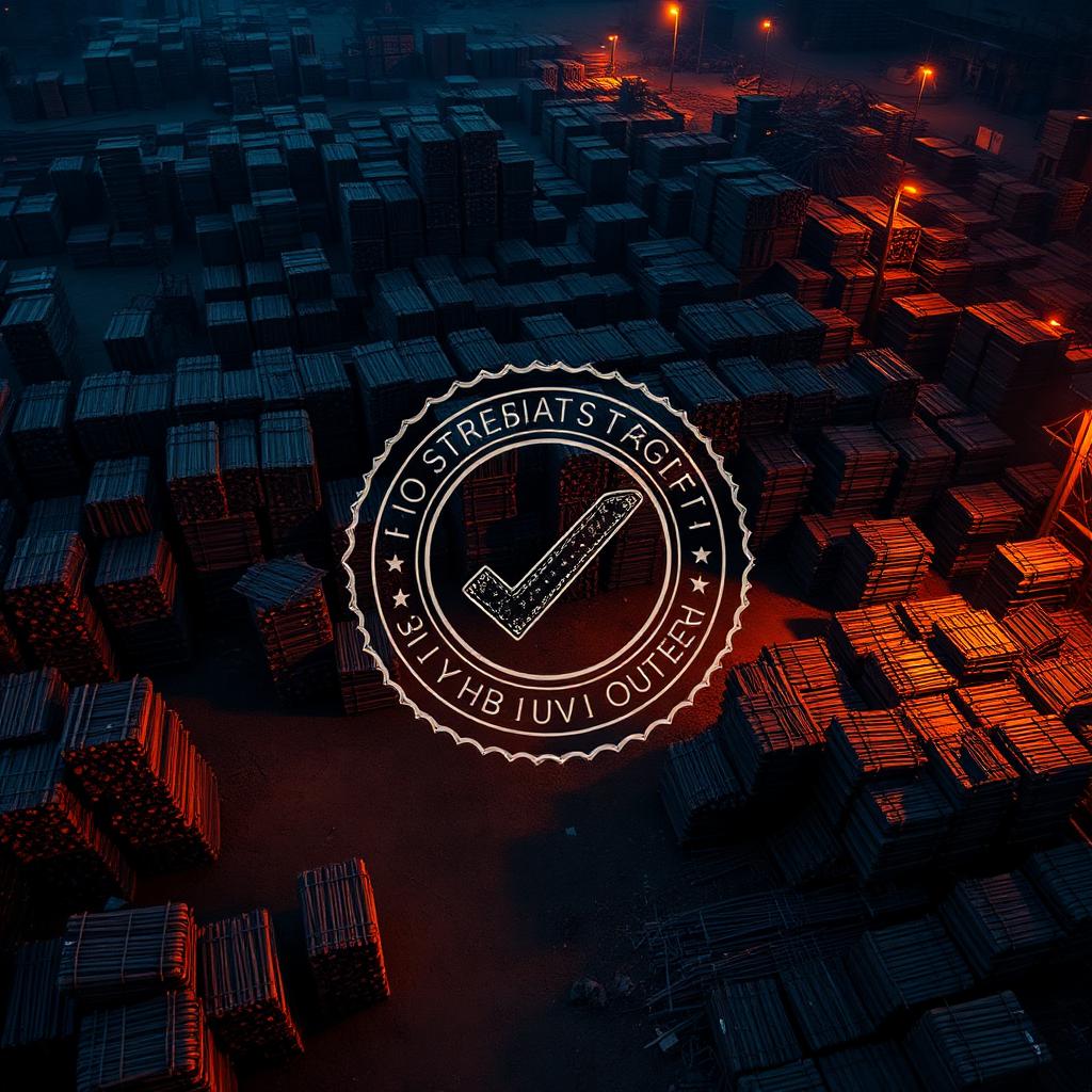 Verified scrap metal yard aerial view